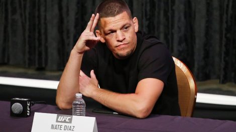 Mixed-martial-arts-fighter-Nate-Diaz-attends-a-UFC-news-conference