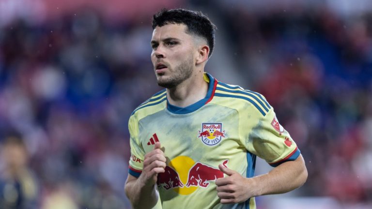 FILE - New York Red Bulls midfielder Lewis Morgan runs during an MLS soccer match against the Vancouver Whitecaps. (AP Photo/Stefan Jeremiah, File)