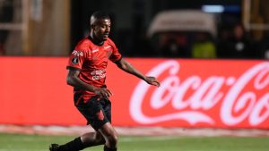 Thiago Andrade of Brazil's Athletico Paranaense runs with the ball during a Copa Libertadores round of 16 first leg soccer match against Bolivia's Bolivar, in La Paz, Bolivia, Tuesday, Aug. 1, 2023. (AP/Juan Karita)