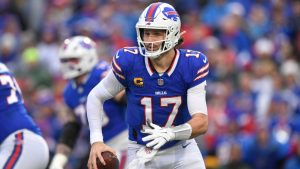 Buffalo Bills quarterback Josh Allen (17) looks to pass against the New York Jets during the first half of an NFL football game, Sunday, Dec. 29, 2024, in Orchard Park, N.Y. (Adrian Kraus/AP)