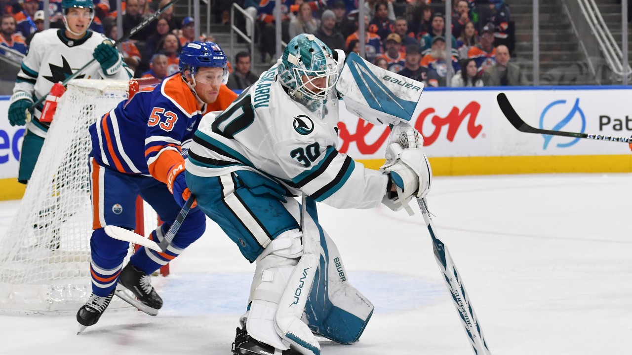 Impressive Sharks goalie Yaroslav Askarov nearly steals game against Oilers