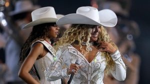 Beyoncé performs during halftime of an NFL football game between the Houston Texans and the Baltimore Ravens, Wednesday, Dec. 25, 2024, in Houston. (David J. Phillip/AP Photo)