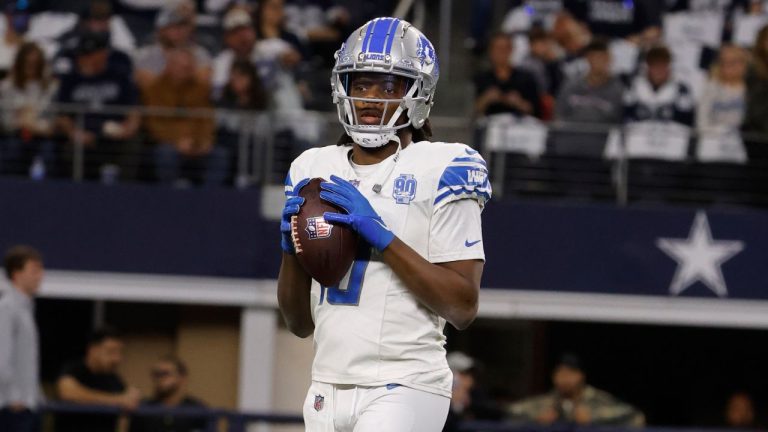 Detroit Lions quarterback Teddy Bridgewater warms up prior to an NFL football game in Arlington, Texas, Saturday, Dec. 30, 2023. (Michael Ainsworth/AP)