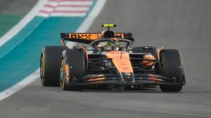 McLaren driver Lando Norris of Britain in action during the Formula One Abu Dhabi Grand Prix at the Yas Marina Circuit in Abu Dhabi, UAE, Sunday, Dec. 8, 2024. (Darko Bandic/AP)