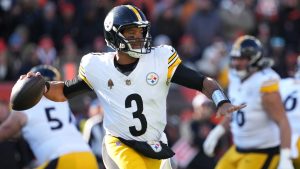 Pittsburgh Steelers quarterback Russell Wilson throws during the first half of an NFL football game against the Cincinnati Bengals, Sunday, Dec. 1, 2024, in Cincinnati. (Kareem Elgazzar/AP)