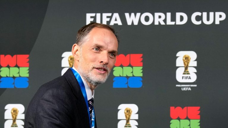 England head coach Thomas Tuchel arrives at the UEFA Preliminary Draw for the 2026 FIFA World Cup at FIFA headquarters in Zurich, Switzerland, Friday, December 13, 2024. (Martin Meissner/AP Photo)