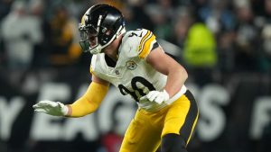 Pittsburgh Steelers' T.J. Watt plays during an NFL football game between the Philadelphia Eagles and the Pittsburgh Steelers, Sunday, Dec. 15, 2024, in Philadelphia. (Matt Slocum/AP)