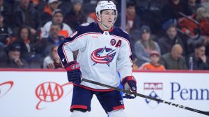 Columbus Blue Jackets' Zach Werenski plays during an NHL hockey game, Saturday, Dec. 21, 2024, in Philadelphia. (Matt Slocum/AP)