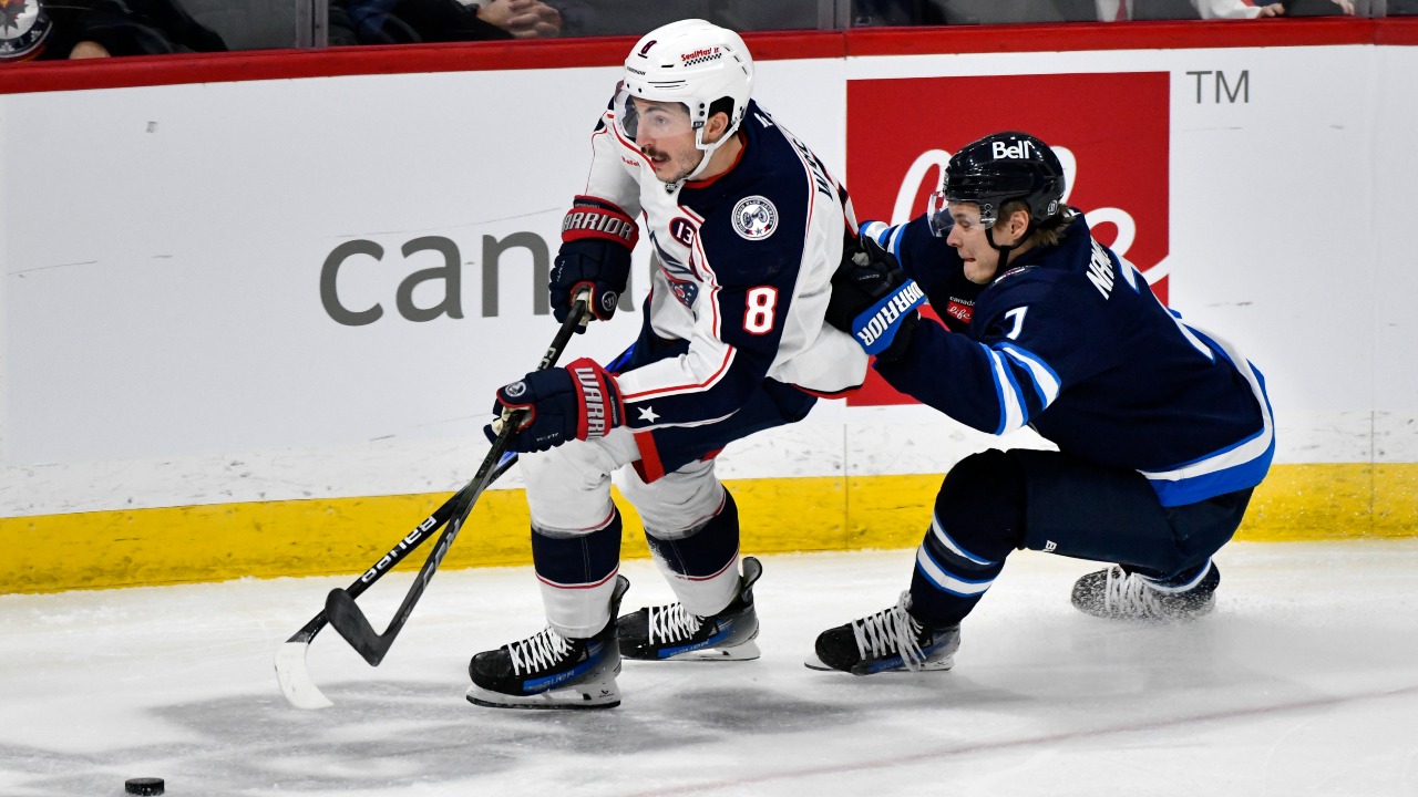 Johnson pots pair in third period as Blue Jackets storm past Jets