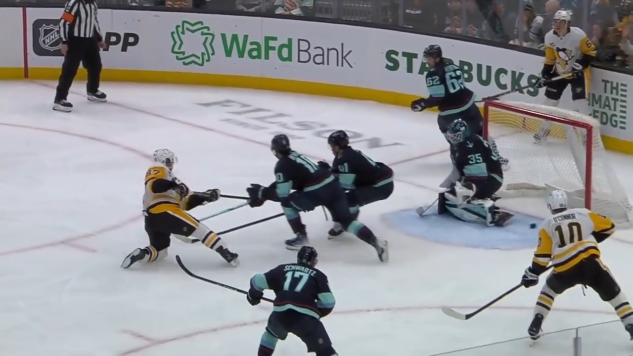 Penguins’ Crosby slams home game-tying goal vs. Kraken