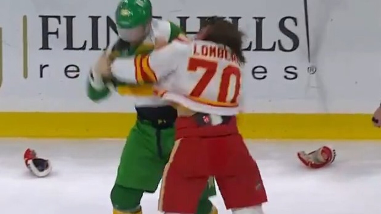 Flames’ Lomberg drops the gloves with Lauko in response to hit on Bahl