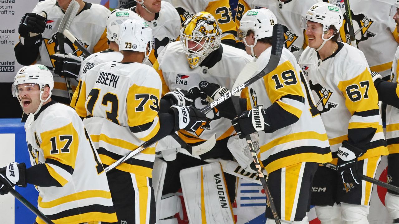 Penguins’ Nedeljkovic makes NHL history with goalie goal vs. Sabres