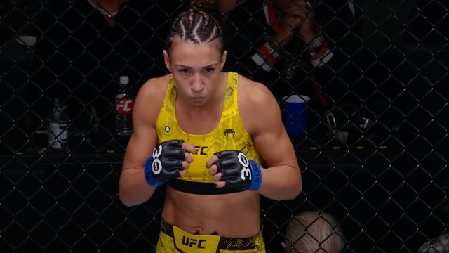 UFC-strawweight-and-flyweight-competitor-Amanda-Ribas-seen-at-the-beginning-of-one-of-her-fights