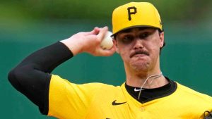 Pittsburgh Pirates starting pitcher Paul Skenes delivers during the first inning of a baseball game against the New York Mets in Pittsburgh, Friday, July 5, 2024. (Gene J. Puskar/AP)