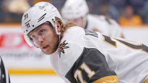 Vegas Golden Knights centre William Karlsson plays during the first period of an NHL hockey game against the Nashville Predators. (AP Photo/George Walker IV)