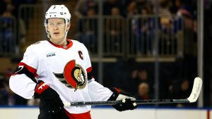 Ottawa Senators left wing Brady Tkachuk during the second period of an NHL game against the New York Rangers, Tuesday, Jan. 21, 2025, in New York. (AP/Noah K. Murray)