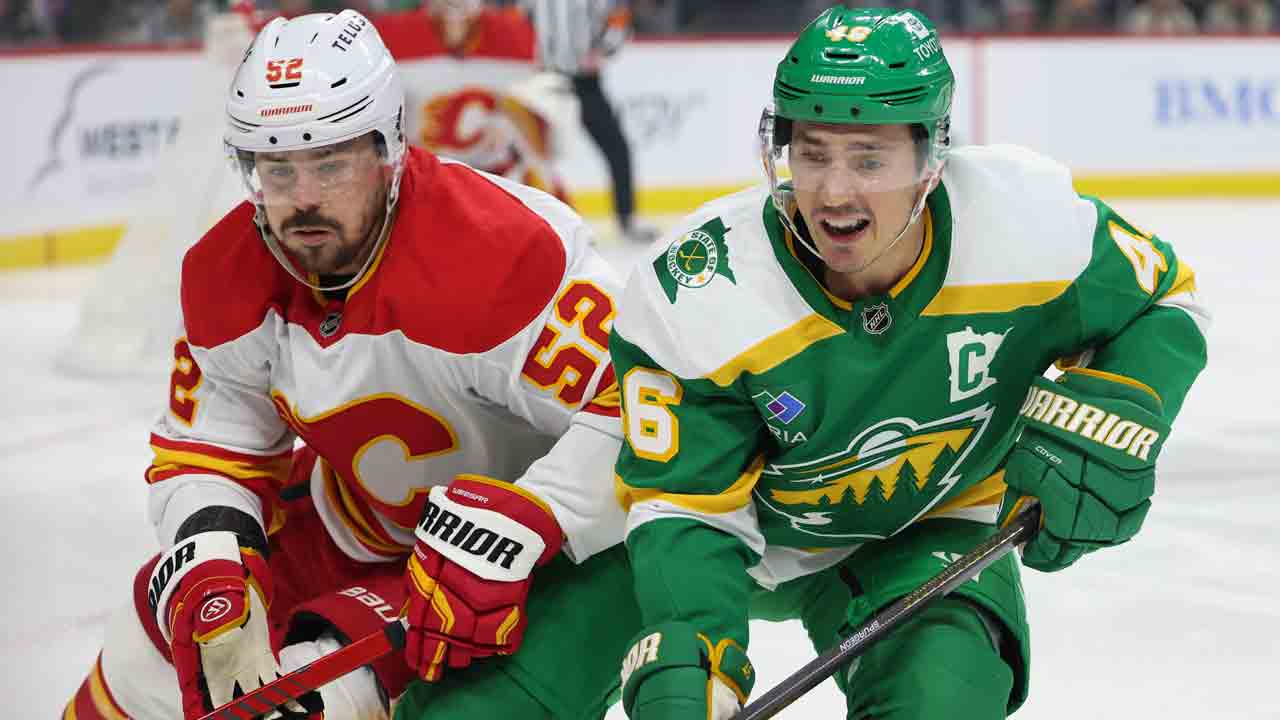 Kuzmenko scores twice as Flames hold off Wild for third straight win