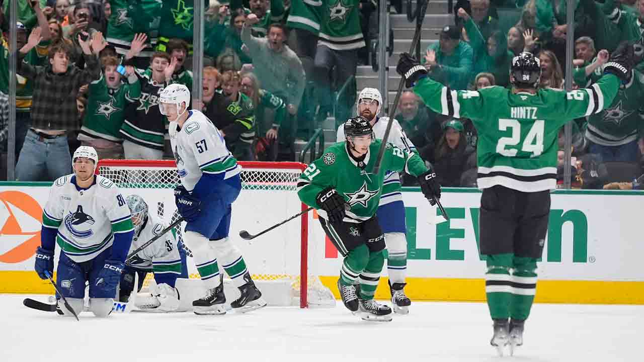 Robertson, Hintz each score twice as Stars down Canucks after Miller trade