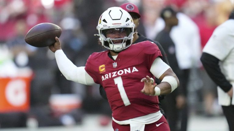 Arizona Cardinals quarterback Kyler Murray (1) warms up before an NFL football game against the San Francisco 49ers in Glendale, Ariz., Sunday, Jan. 5, 2025. (Ross D. Franklin/AP)
