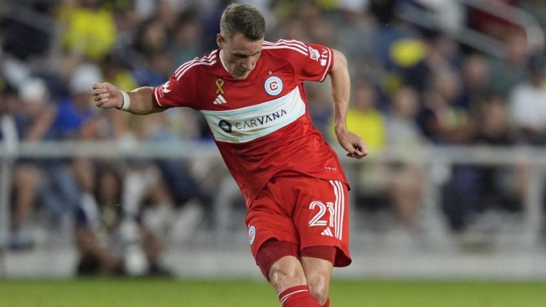 Midfielder Fabian Herbers (21) plays during the first half of an MLS soccer match against Nashville SC. (George Walker IV/AP)