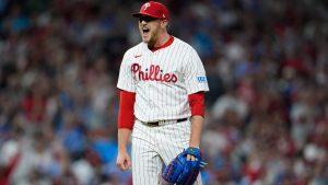 Philadelphia Phillies' Jeff Hoffman in action during a baseball game against the Tampa Bay Rays, Monday, Sept. 9, 2024, in Philadelphia. (Derik Hamilton/AP)