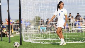 Midfielder Ivymae Perez captaining the Toronto Metropolitan University Bold during a game. Perez has signed with AFC Toronto of the new Northern Super League. (HO-AFC Toronto/CP)