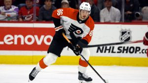 Philadelphia Flyers forward Joel Farabee (86) has been traded to the Calgary Flames. (Karl B DeBlaker/AP)