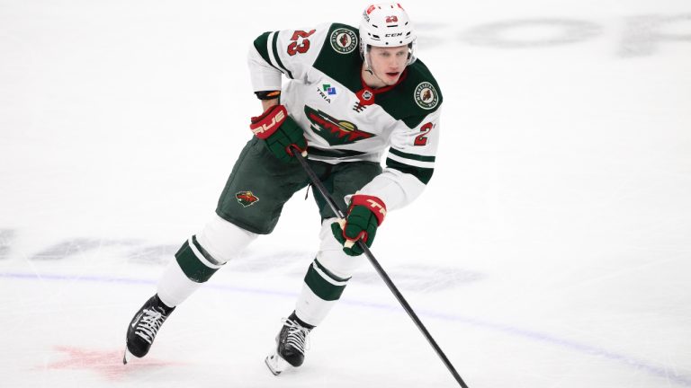 Minnesota Wild centre Marco Rossi in action during overtime of an NHL game against the Washington Capitals, Thursday, Jan. 2, 2025, in Washington.(AP/Nick Wass)