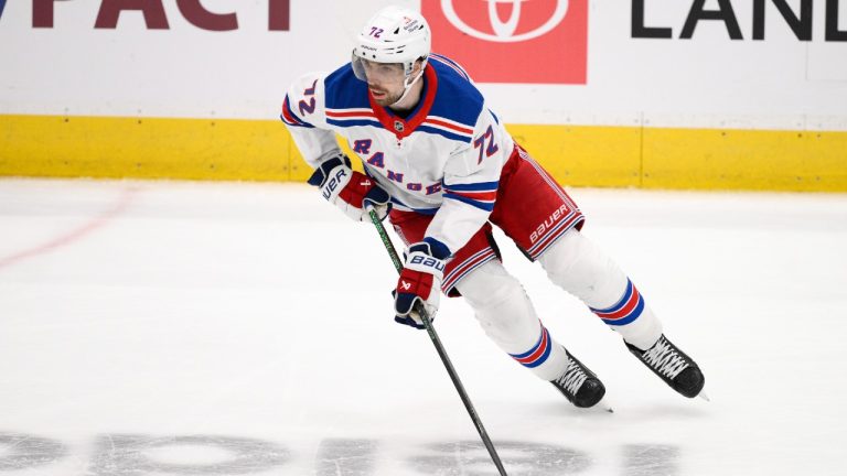 New York Rangers center Filip Chytil (72) in action during the third period of an NHL hockey game against the Washington Capitals, Tuesday, Oct. 29, 2024, in Washington. The Capitals won 5-3. (Nick Wass/AP)