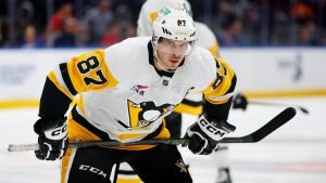 Pittsburgh Penguins center Sidney Crosby (87) during the first period of an NHL hockey game against the New York Islanders, Saturday, Dec. 28, 2024, in New York. (Noah K. Murray/AP)