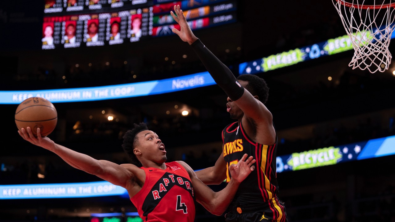 Scottie Barnes, Raptors hold off Hawks for just second road win of season