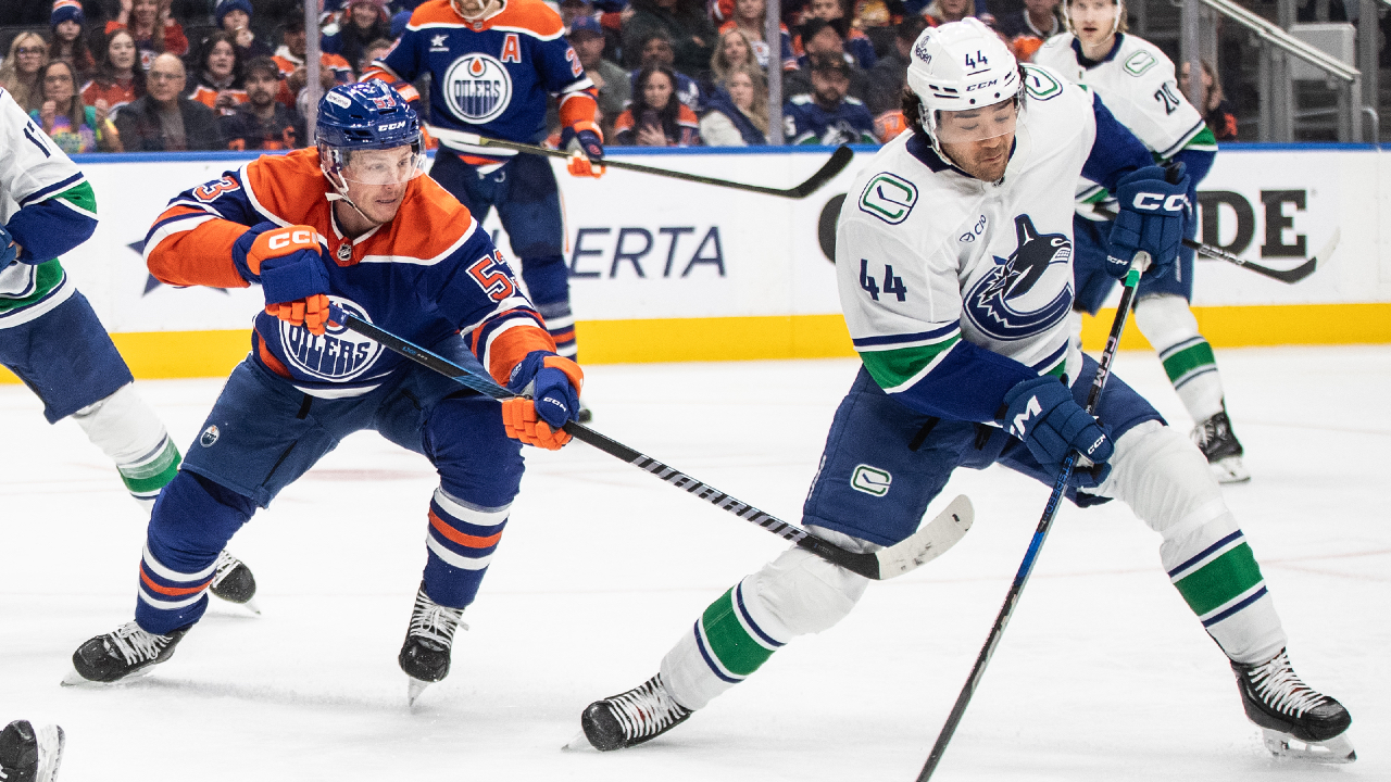 Canucks’ Sherwood exits early against Oilers