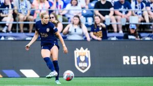 Seattle Reign's Nikki Stanton controls the ball. (HO, Jane Gershovich/CP)
