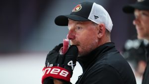 Ottawa Senators assistant coach Daniel Alfredsson takes part in training camp in Ottawa on Thursday, Sept. 19, 2024. (Sean Kilpatrick/CP)