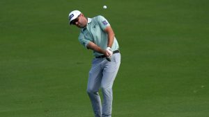 Corey Conners, of Canada, hits from the 12th fairway during the first round of The Sentry golf event, Thursday, Jan. 2, 2025, at Kapalua Plantation Course in Kapalua, Hawaii. (Matt York/AP)