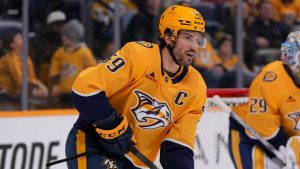 Nashville Predators defenseman Roman Josi (59) plays during the third period of an NHL hockey game against the Los Angeles Kings, Saturday, Dec. 21, 2024, in Nashville, Tenn. (George Walker IV/AP)