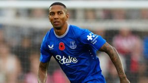 Everton's Ashley Young runs into position during the English Premier League soccer match between Southampton and Everton, at the St Marys Stadium in Southampton, Saturday, Nov 2, 2024. (Dave Shopland/AP)