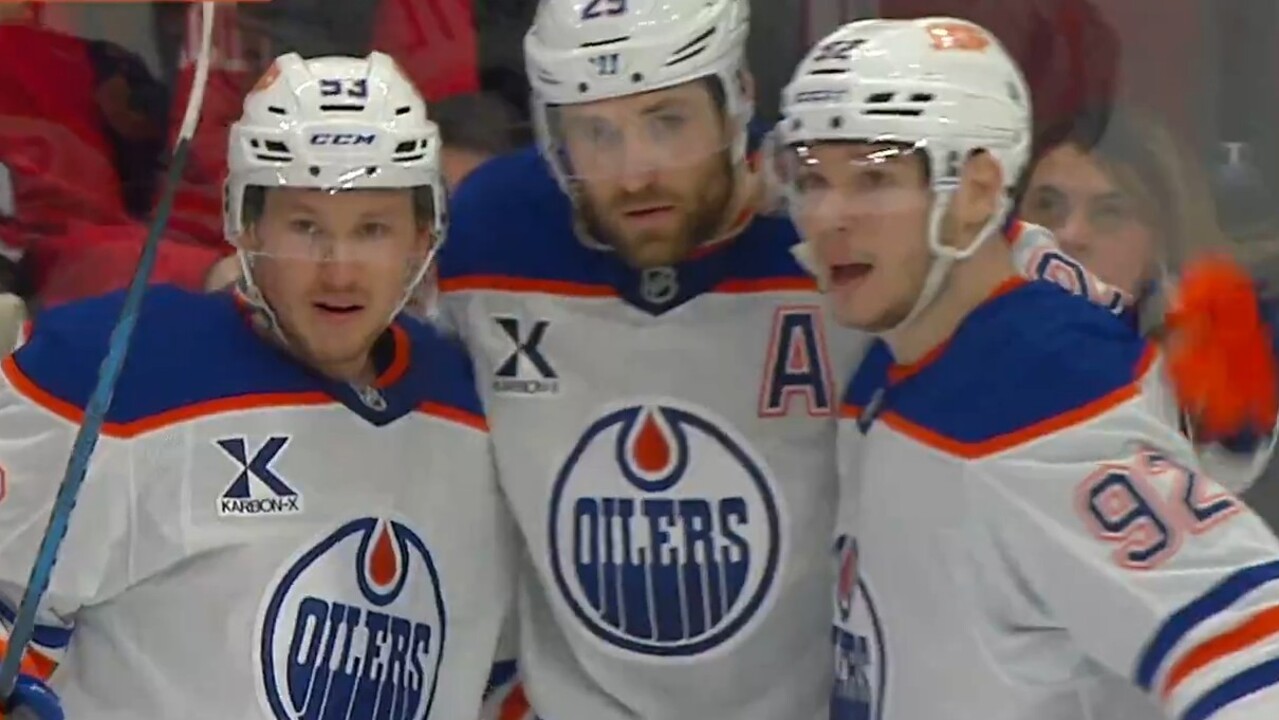 Oilers’ Skinner forces turnover to set up Draisaitl’s 38th goal of season