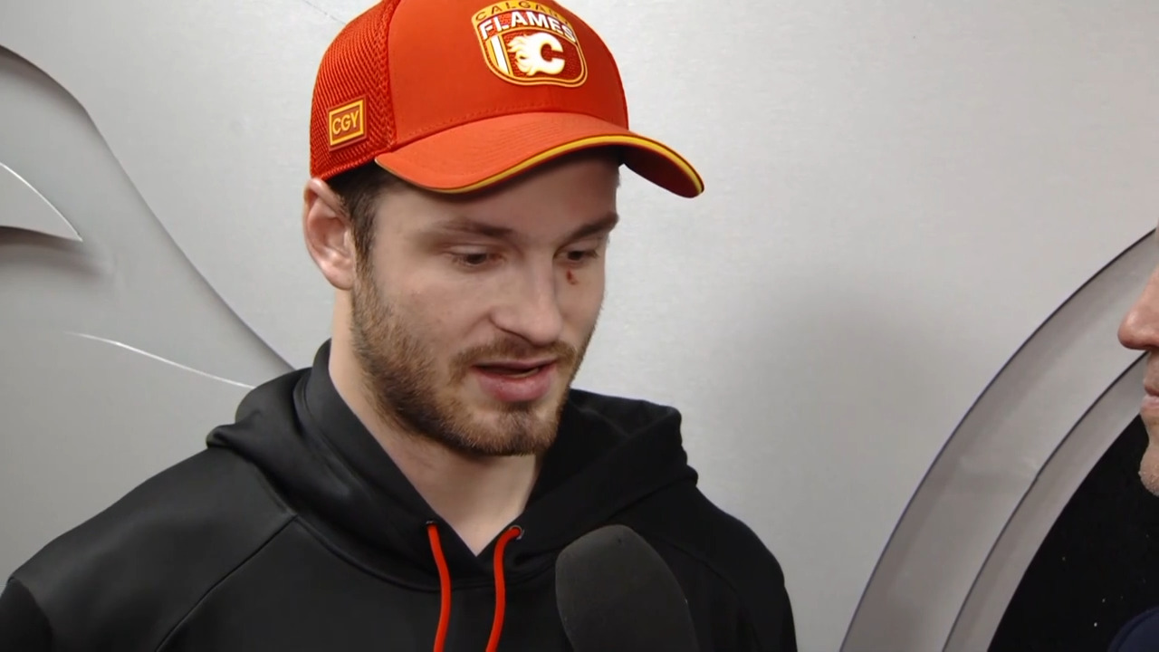 Flames’ Farabee talks fit on top line, smooth transition and first goal