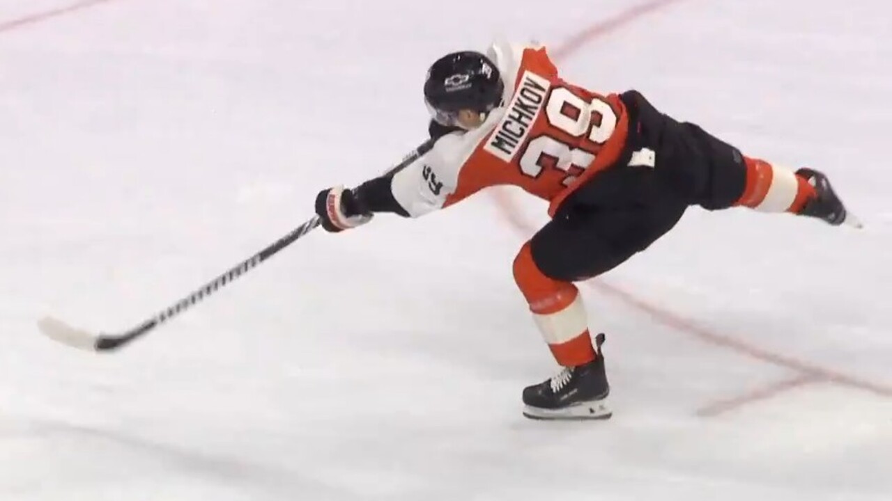 Flyers’ Michkov springs free on breakaway and rips wrister past Lindgren