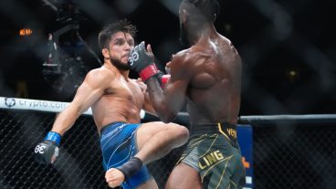 Henry-Cejudo-kicks-Aljamain-Sterling-during-the-first-round-of-a-bantamweight-title-bout-at-UFC-288-in-2023