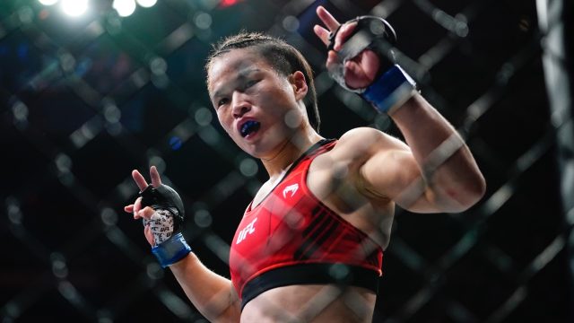 Zhang-Weili-gestures-after-a-UFC-win