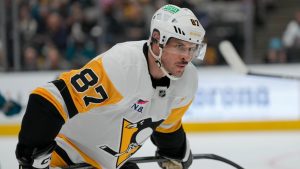 Pittsburgh Penguins centre Sidney Crosby during an NHL hockey game against the San Jose Sharks in San Jose, Calif., Monday, Jan. 27, 2025. (Jeff Chiu/AP)