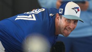 Toronto Blue Jays pitcher Max Scherzer throws a pitching session during spring training in Dunedin Fla., on Monday, February 17, 2025. (Nathan Denette/CP)