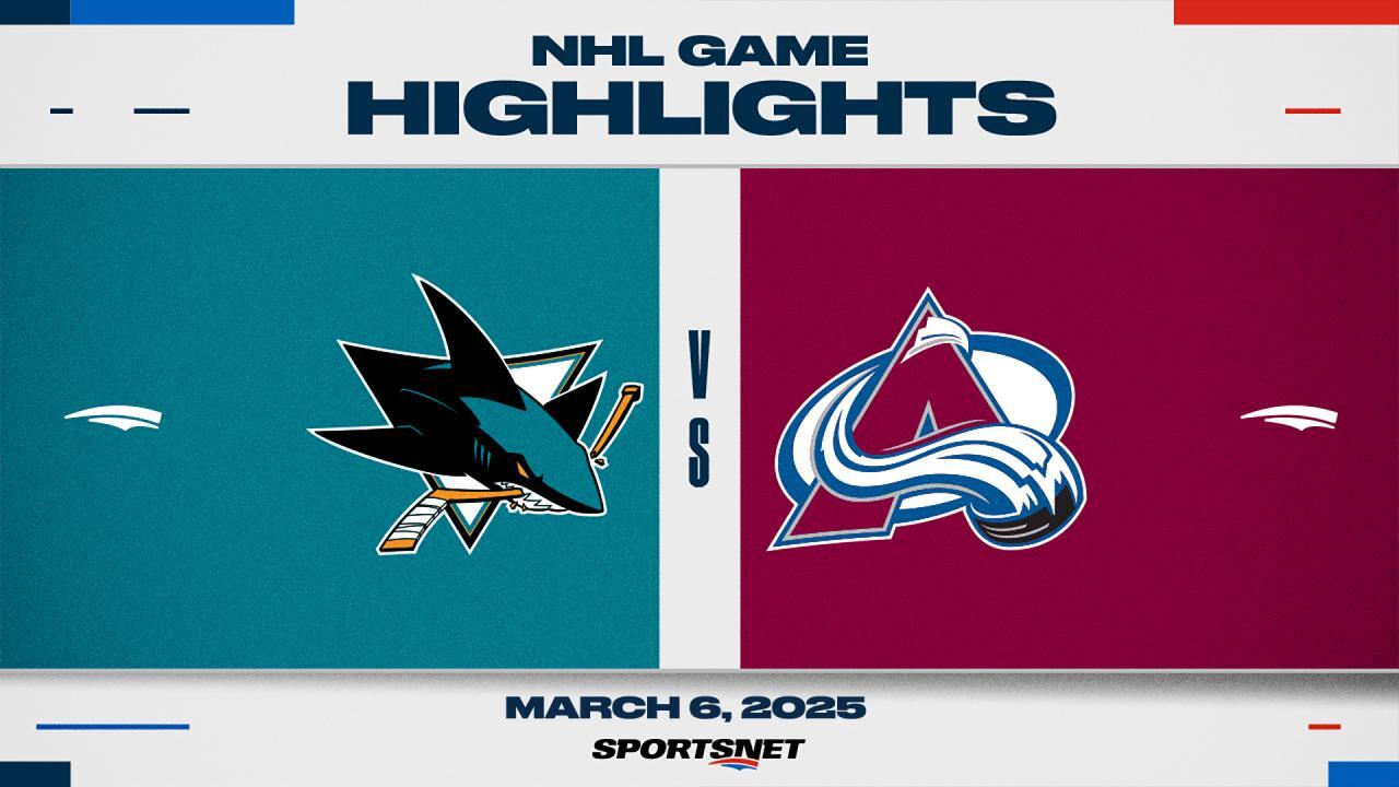 NHL Highlights: Avalanche 7, Sharks 3