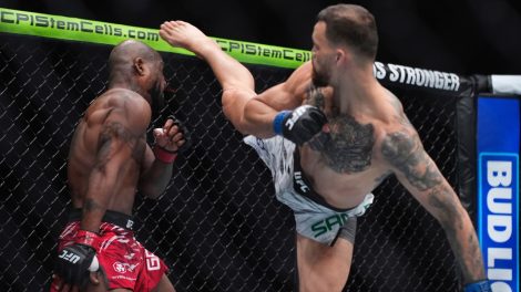 Mauricio-Ruffy-kicks-King-Green-during-a-UFC-313-mixed-martial-arts-lightweight-bout-in-Las-Vegas