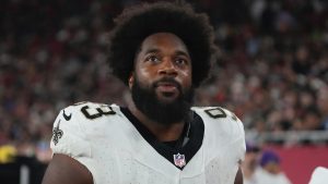 New Orleans Saints defensive tackle Nathan Shepherd during a preseason NFL game against the Arizona Cardinals, Saturday, Aug. 10, 2024, in Glendale, Ariz. (AP/Rick Scuteri)